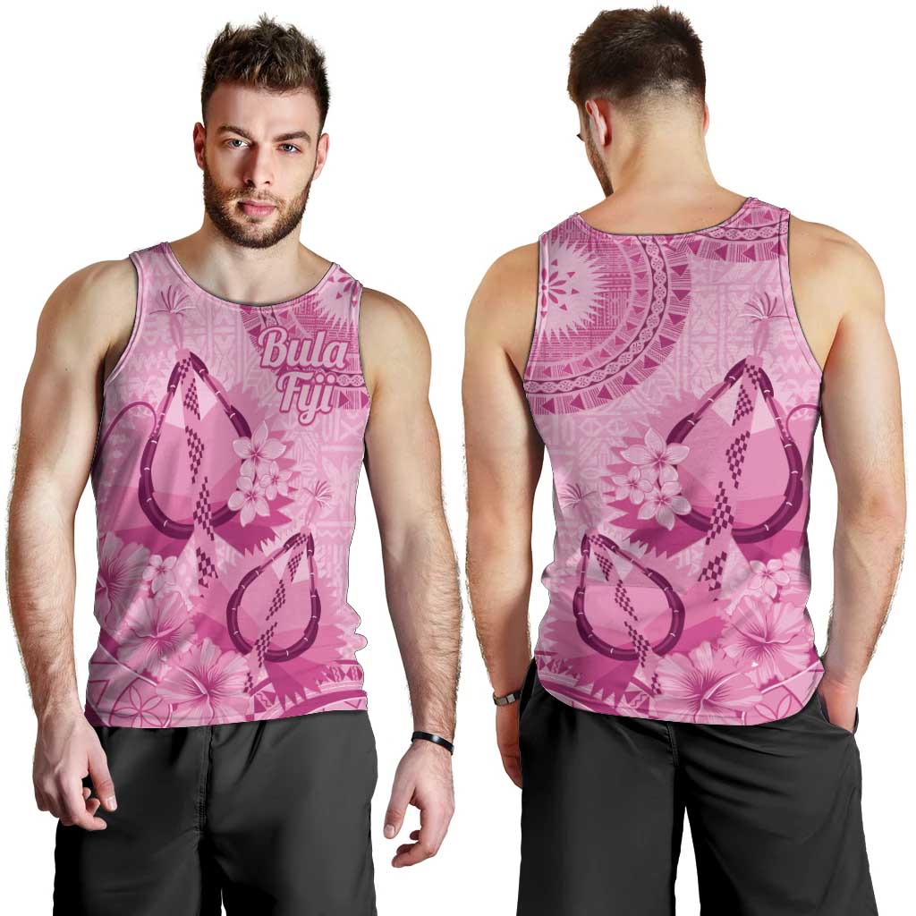 Pink Bula Fiji Men Tank Top Fijian Dance Fan Tapa Cloth Pattern