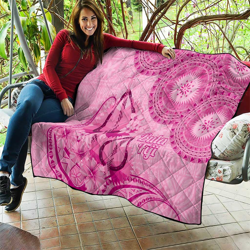Pink Bula Fiji Quilt Fijian Dance Fan Tapa Cloth Pattern