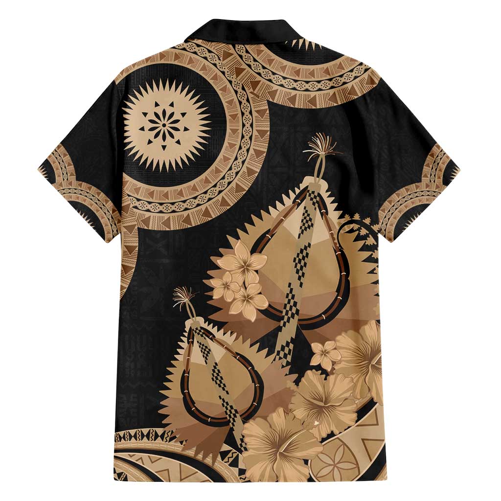 Black Bula Fiji Family Matching Long Sleeve Bodycon Dress and Hawaiian Shirt Fijian Dance Fan Tapa Cloth Pattern LT14 - Polynesian Pride