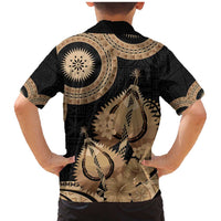 Black Bula Fiji Family Matching Mermaid Dress and Hawaiian Shirt Fijian Dance Fan Tapa Cloth Pattern LT14 - Polynesian Pride