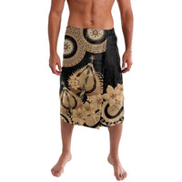 Black Bula Fiji Lavalava Fijian Dance Fan Tapa Cloth Pattern LT14 Black - Polynesian Pride