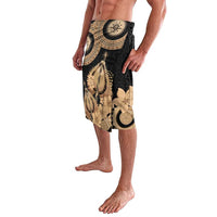 Black Bula Fiji Lavalava Fijian Dance Fan Tapa Cloth Pattern LT14 - Polynesian Pride
