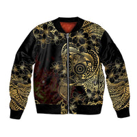 Frangipani Festival Rabaul Bomber Jacket PNG Tribal Baining Mask Tattoo - Polynesian Pride
