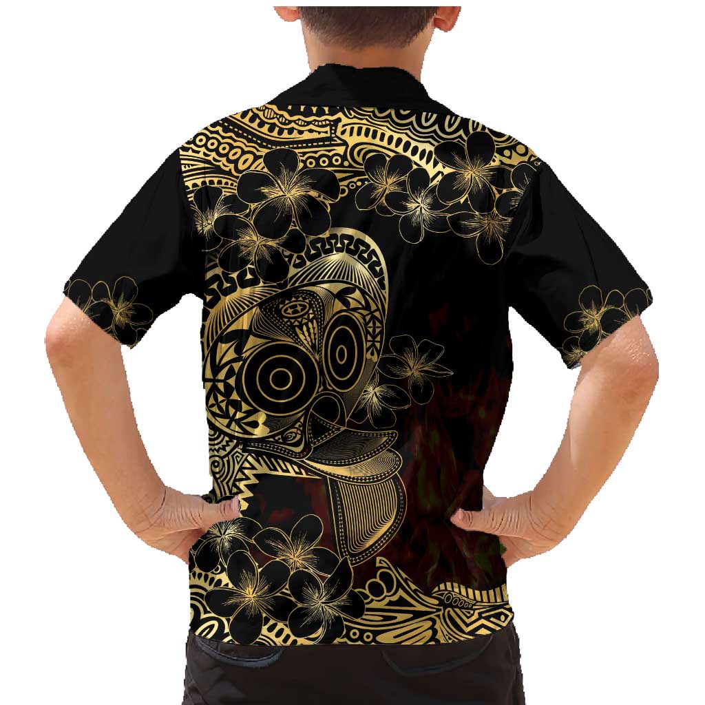 Frangipani Festival Rabaul Family Matching Mermaid Dress and Hawaiian Shirt PNG Tribal Baining Mask Tattoo LT14 - Polynesian Pride