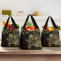 Frangipani Festival Rabaul Grocery Bag PNG Tribal Baining Mask Tattoo LT14 3-pack One Size Black - Polynesian Pride