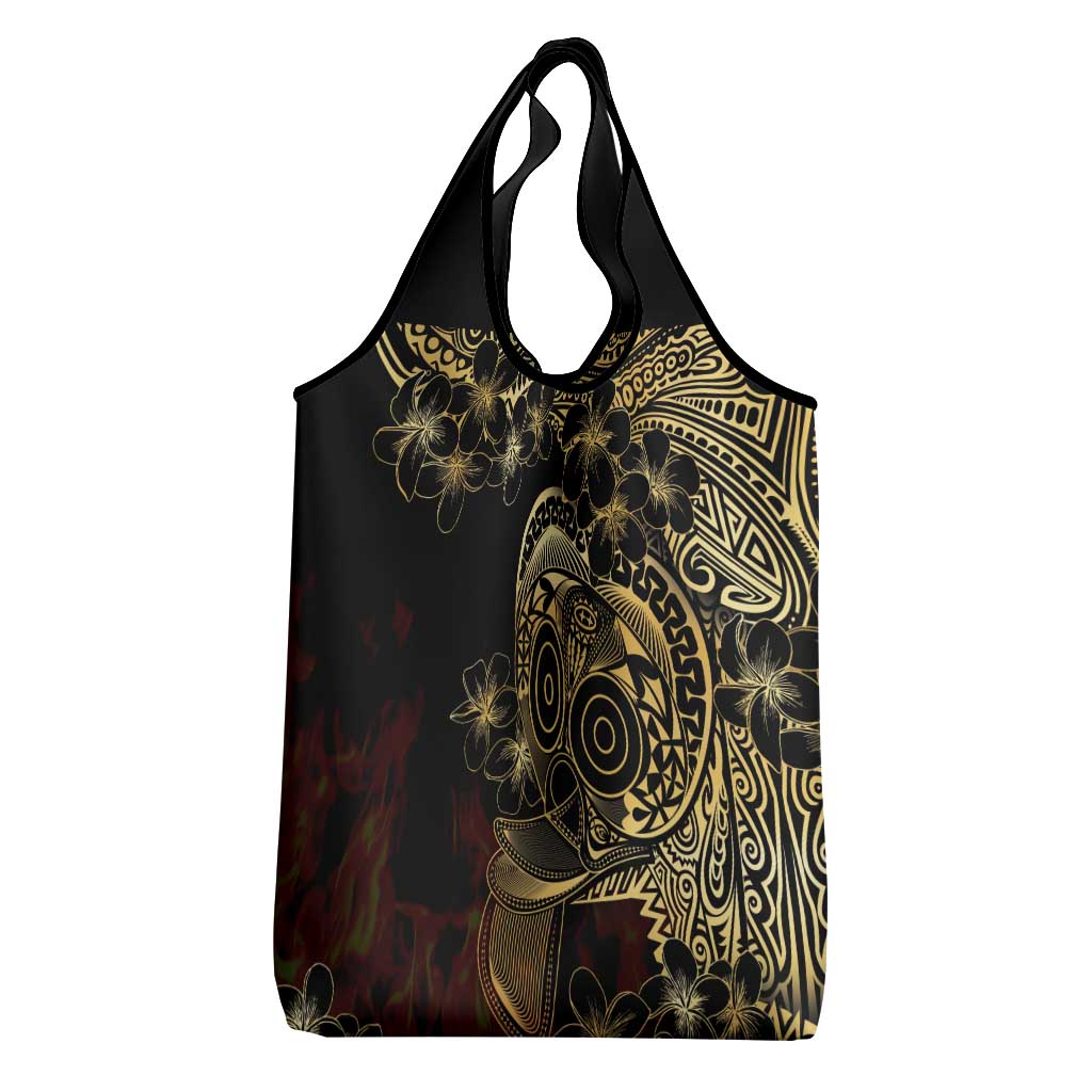 Frangipani Festival Rabaul Grocery Bag PNG Tribal Baining Mask Tattoo LT14 - Polynesian Pride