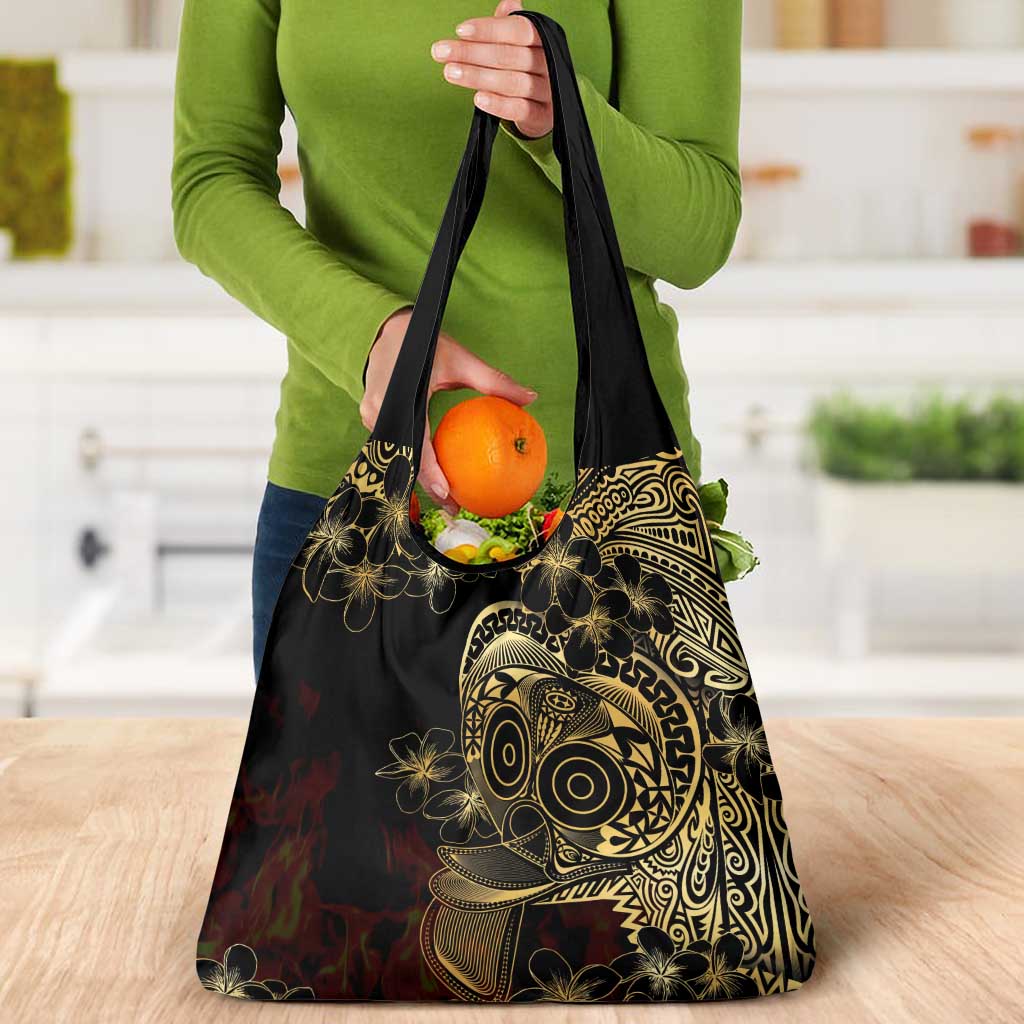 Frangipani Festival Rabaul Grocery Bag PNG Tribal Baining Mask Tattoo LT14 - Polynesian Pride