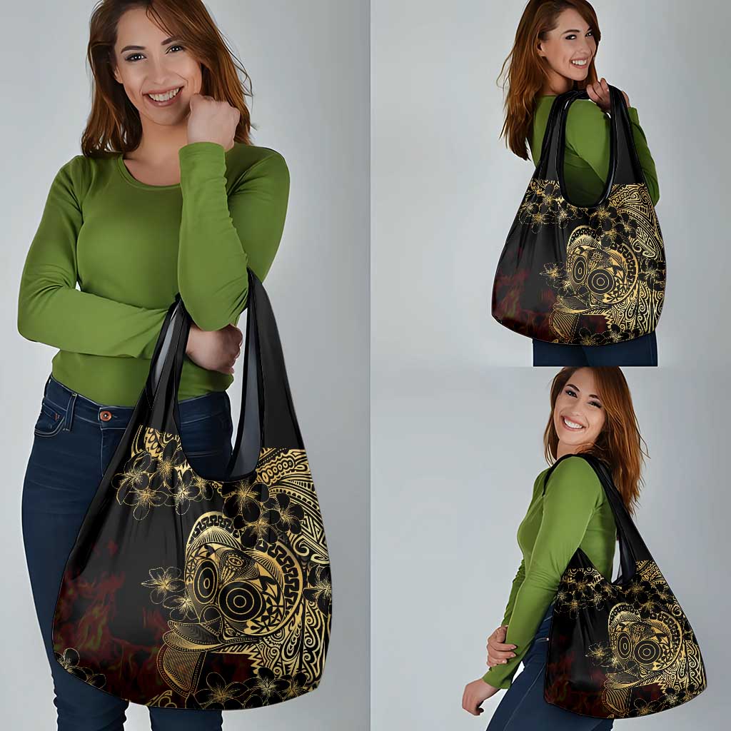 Frangipani Festival Rabaul Grocery Bag PNG Tribal Baining Mask Tattoo LT14 - Polynesian Pride