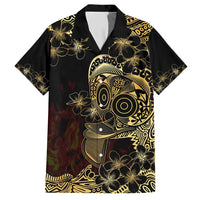 Frangipani Festival Rabaul Hawaiian Shirt PNG Tribal Baining Mask Tattoo LT14 Black - Polynesian Pride