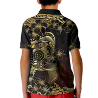 Frangipani Festival Rabaul Kid Polo Shirt PNG Tribal Baining Mask Tattoo LT14 - Polynesian Pride