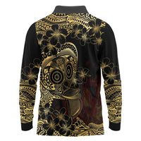 Frangipani Festival Rabaul Long Sleeve Polo Shirt PNG Tribal Baining Mask Tattoo LT14 - Polynesian Pride