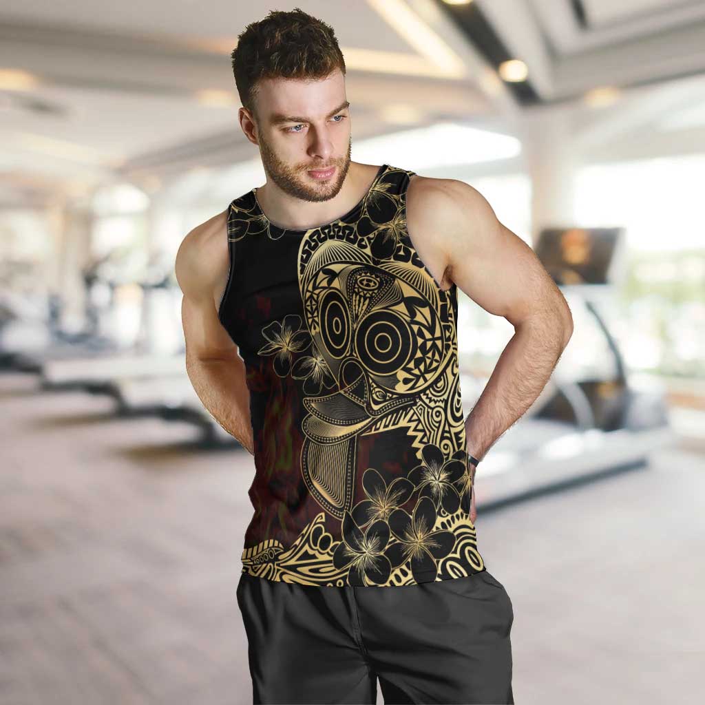 Frangipani Festival Rabaul Men Tank Top PNG Tribal Baining Mask Tattoo LT14 Black - Polynesian Pride