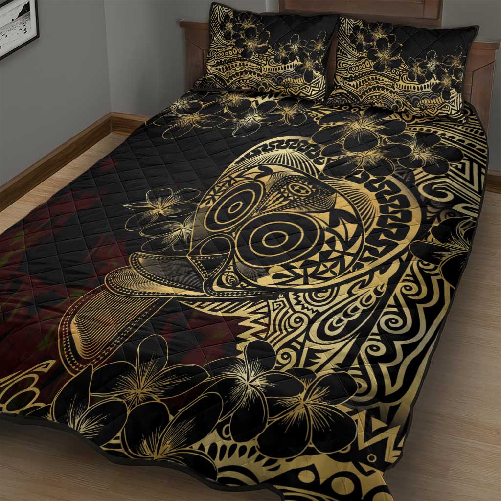 Frangipani Festival Rabaul Quilt Bed Set PNG Tribal Baining Mask Tattoo LT14 - Polynesian Pride