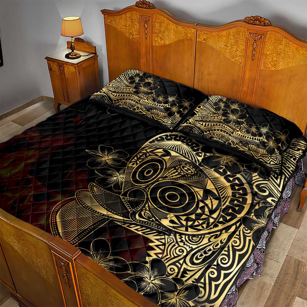 Frangipani Festival Rabaul Quilt Bed Set PNG Tribal Baining Mask Tattoo LT14 - Polynesian Pride