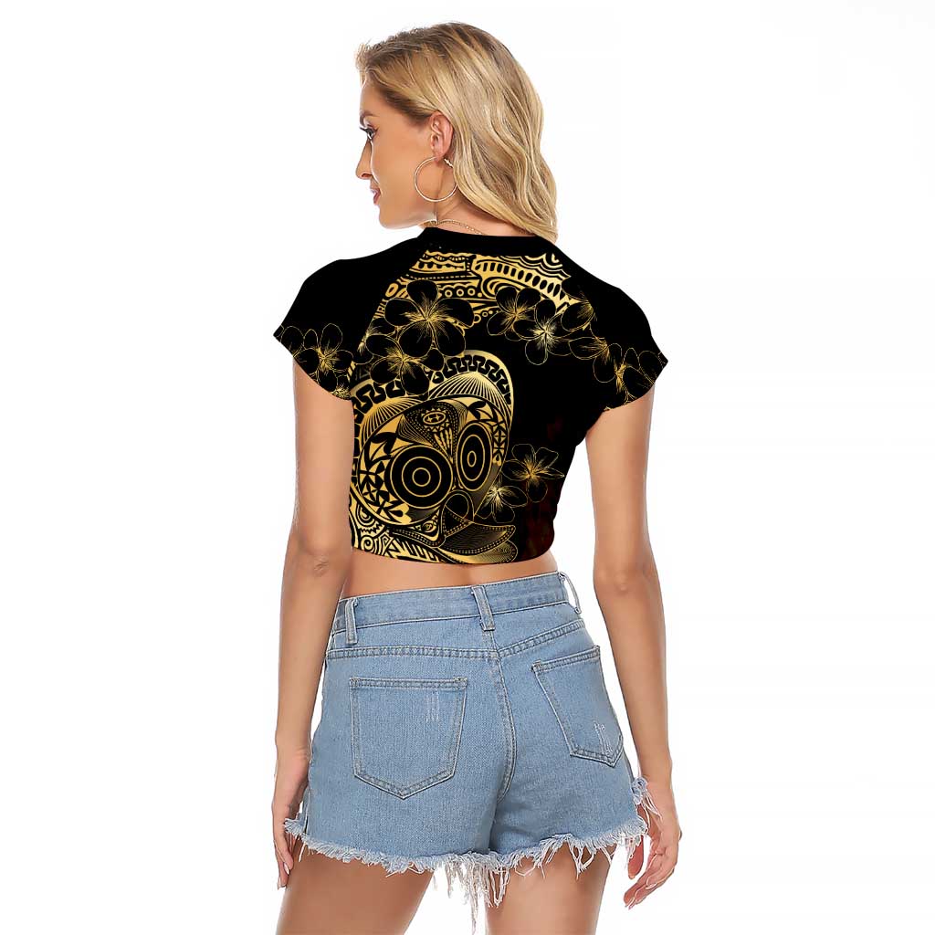 Frangipani Festival Rabaul Raglan Cropped T Shirt PNG Tribal Baining Mask Tattoo LT14 - Polynesian Pride