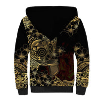 Frangipani Festival Rabaul Sherpa Hoodie PNG Tribal Baining Mask Tattoo LT14 - Polynesian Pride