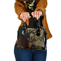 Frangipani Festival Rabaul Shoulder Handbag PNG Tribal Baining Mask Tattoo - Polynesian Pride