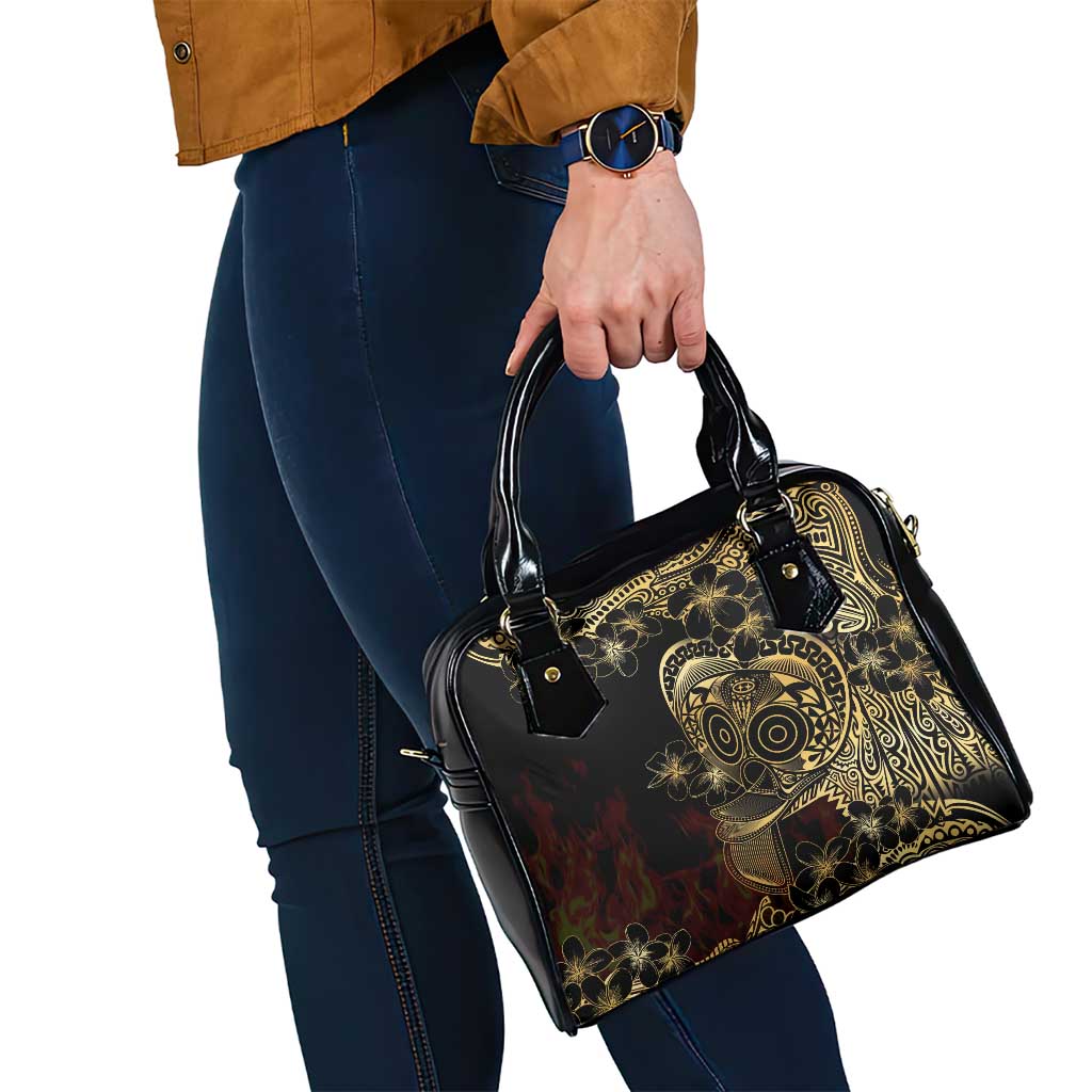 Frangipani Festival Rabaul Shoulder Handbag PNG Tribal Baining Mask Tattoo - Polynesian Pride