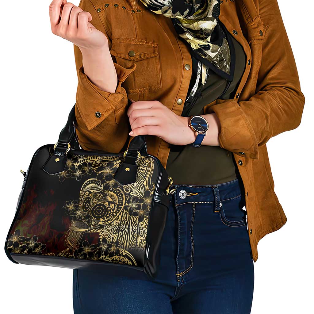 Frangipani Festival Rabaul Shoulder Handbag PNG Tribal Baining Mask Tattoo - Polynesian Pride