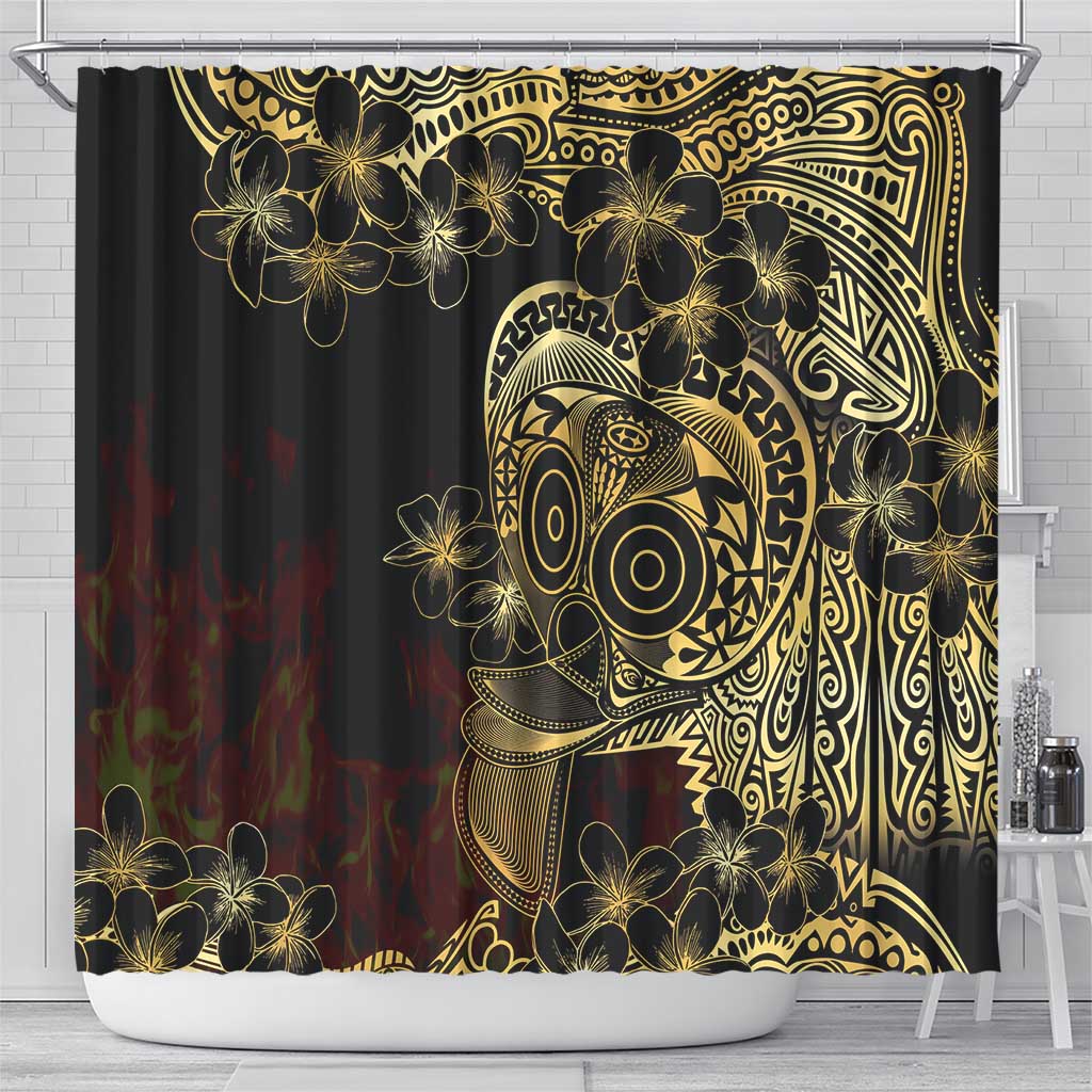 Frangipani Festival Rabaul Shower Curtain PNG Tribal Baining Mask Tattoo LT14 - Polynesian Pride
