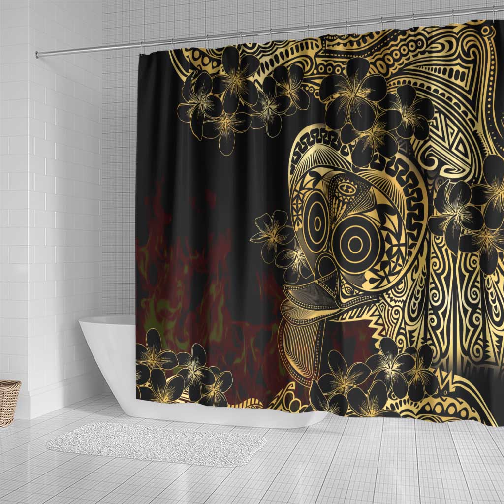 Frangipani Festival Rabaul Shower Curtain PNG Tribal Baining Mask Tattoo LT14 - Polynesian Pride