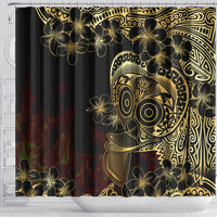 Frangipani Festival Rabaul Shower Curtain PNG Tribal Baining Mask Tattoo LT14 - Polynesian Pride