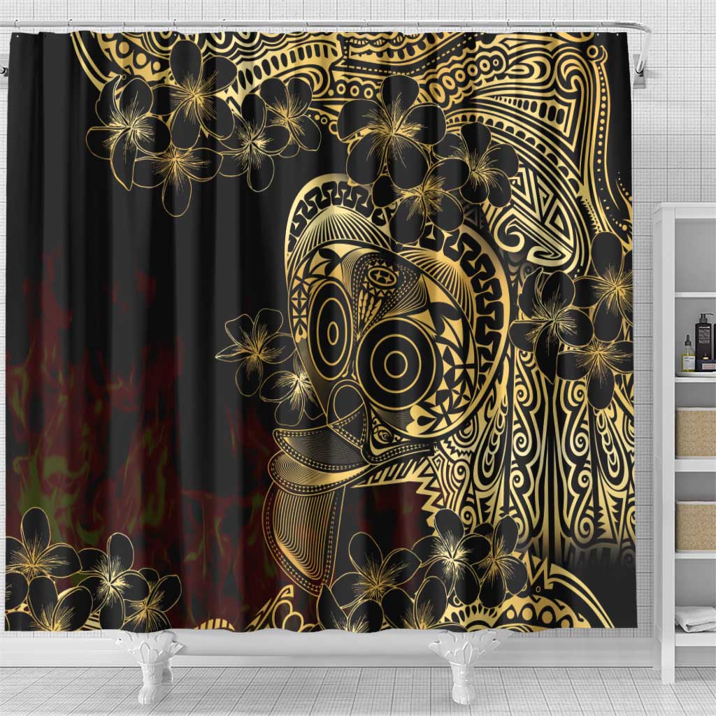 Frangipani Festival Rabaul Shower Curtain PNG Tribal Baining Mask Tattoo LT14 - Polynesian Pride