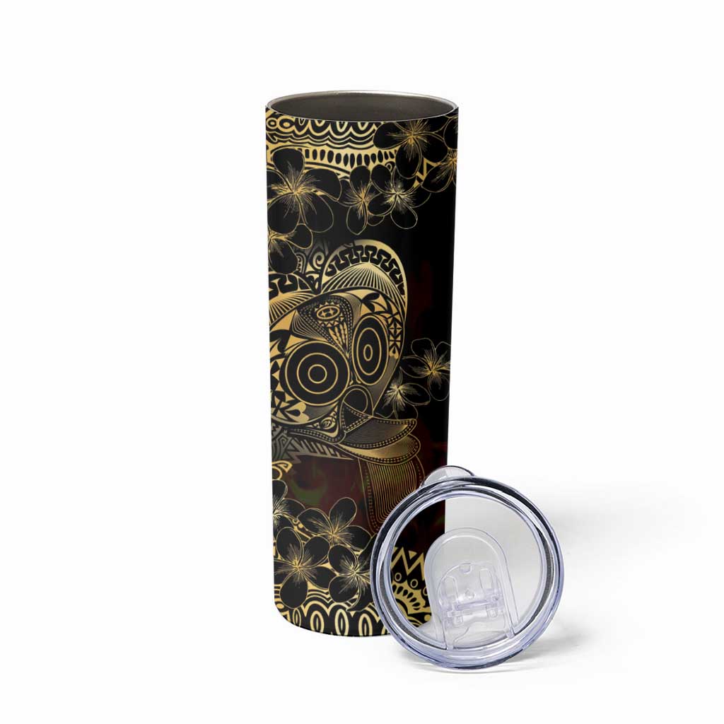 Frangipani Festival Rabaul Skinny Tumbler PNG Tribal Baining Mask Tattoo LT14 - Polynesian Pride