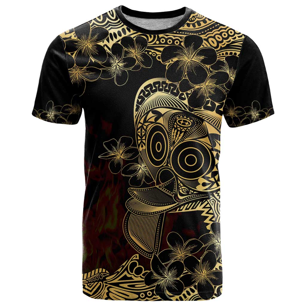 Frangipani Festival Rabaul T Shirt PNG Tribal Baining Mask Tattoo LT14 Black - Polynesian Pride