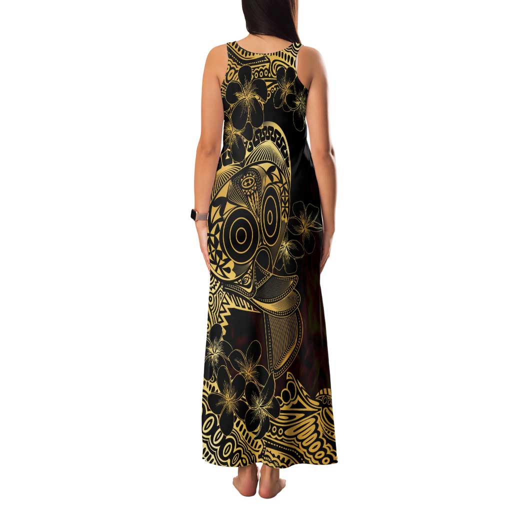 Frangipani Festival Rabaul Tank Maxi Dress PNG Tribal Baining Mask Tattoo LT14 - Polynesian Pride