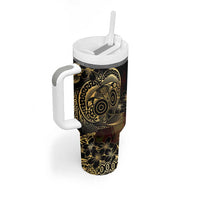 Frangipani Festival Rabaul Tumbler With Handle PNG Tribal Baining Mask Tattoo LT14 - Polynesian Pride