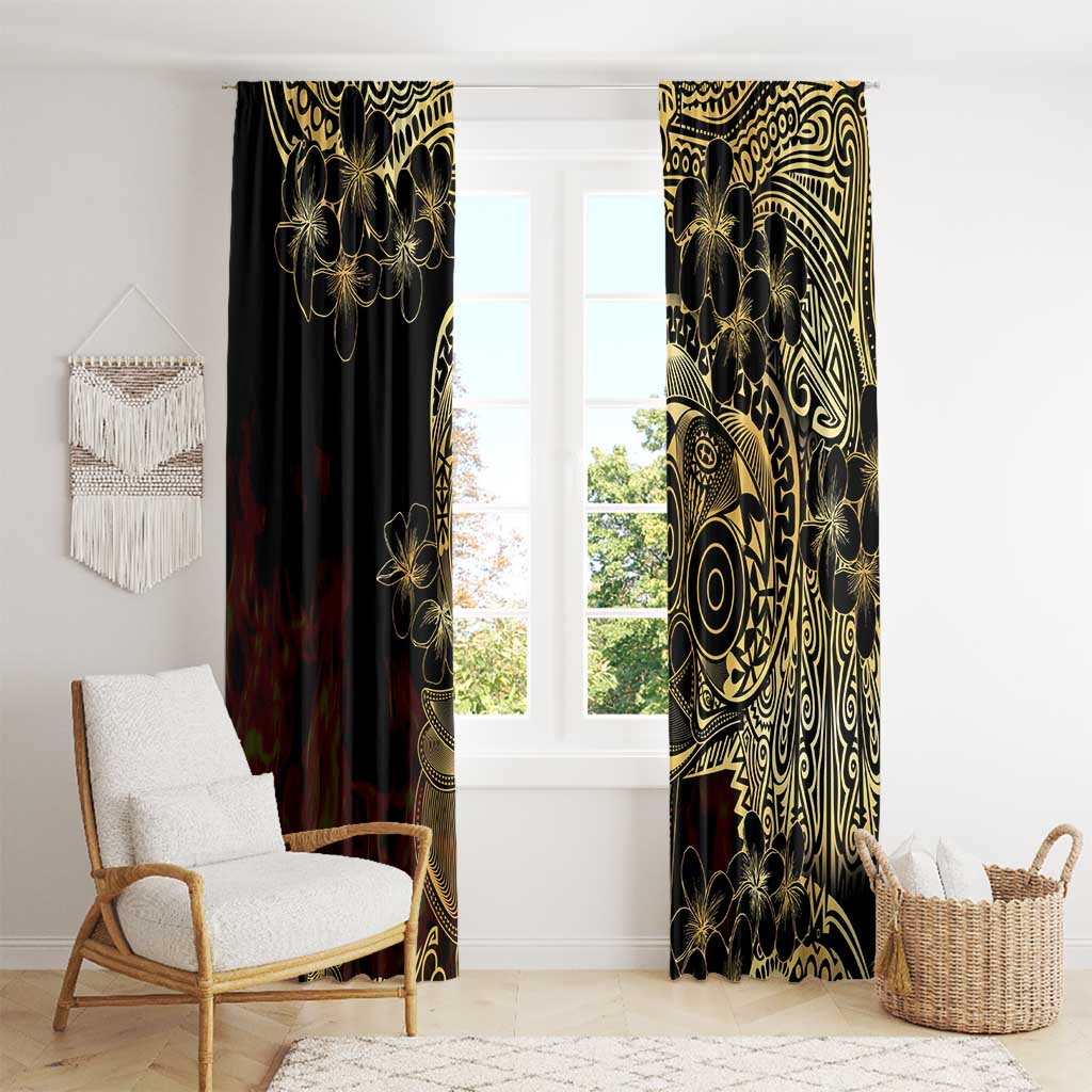 Frangipani Festival Rabaul Window Curtain PNG Tribal Baining Mask Tattoo - Polynesian Pride