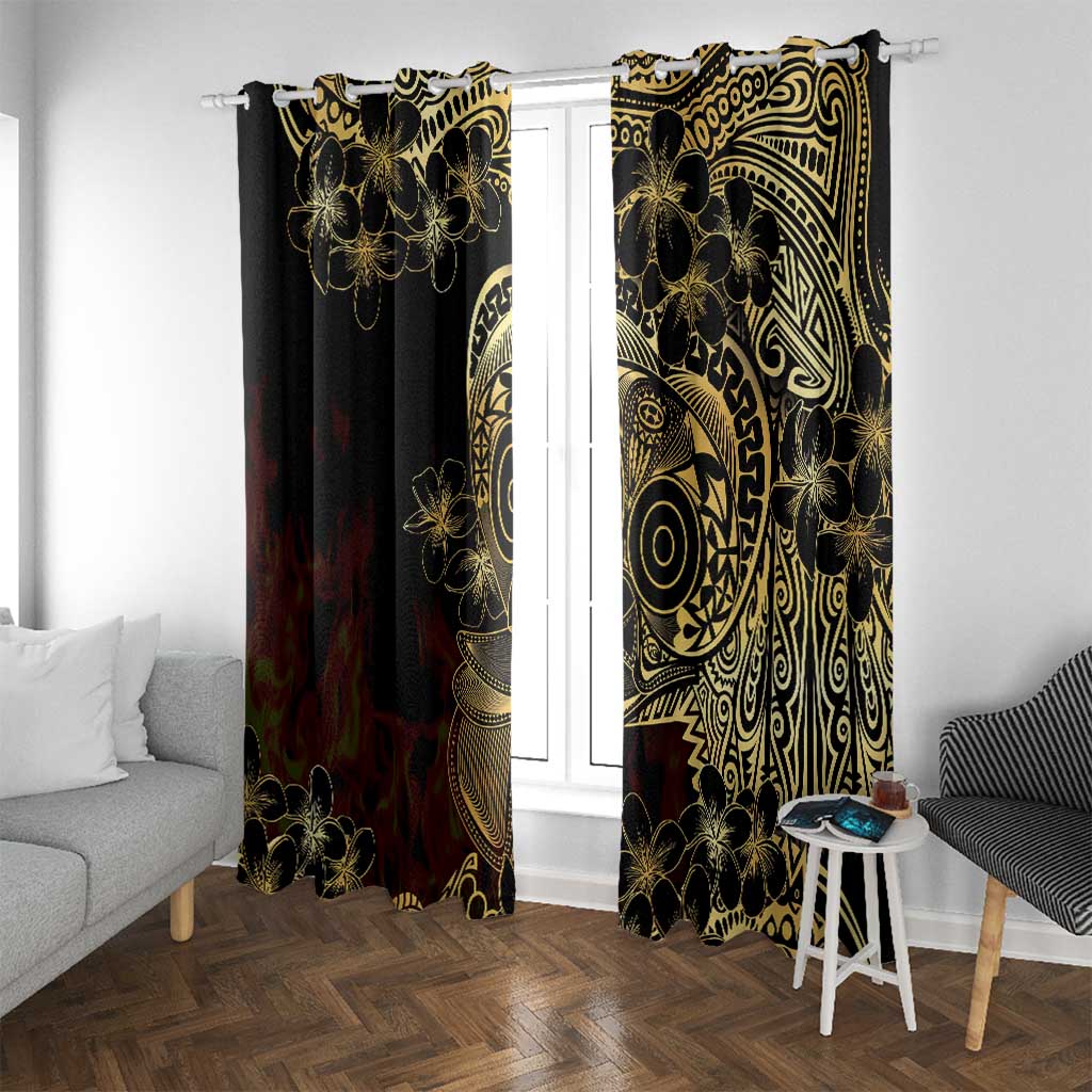 Frangipani Festival Rabaul Window Curtain PNG Tribal Baining Mask Tattoo - Polynesian Pride