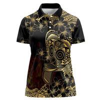 Frangipani Festival Rabaul Women Polo Shirt PNG Tribal Baining Mask Tattoo - Polynesian Pride
