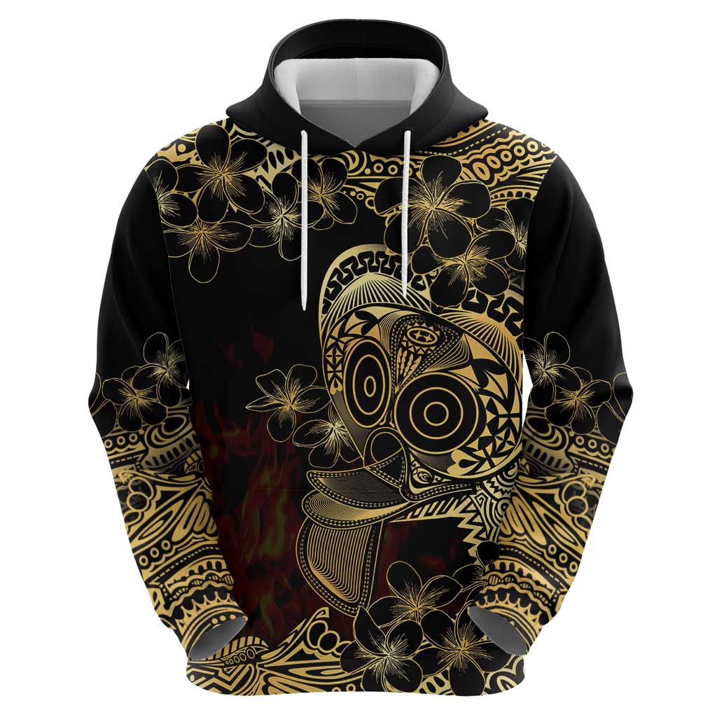 Frangipani Festival Rabaul Zip Hoodie PNG Tribal Baining Mask Tattoo LT14 - Polynesian Pride