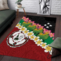 Frangipani Festival Rabaul East New Britain Area Rug Dukduk Dance With Plumeria LT14 Red - Polynesian Pride