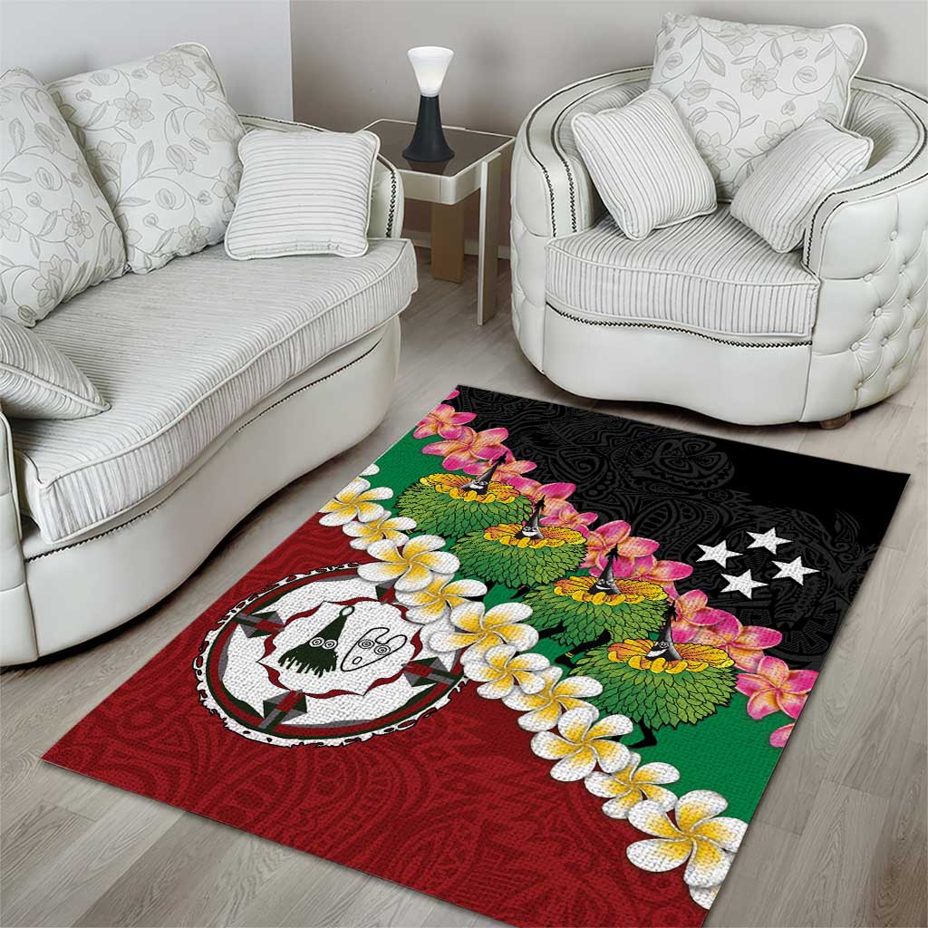 Frangipani Festival Rabaul East New Britain Area Rug Dukduk Dance With Plumeria LT14 - Polynesian Pride