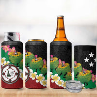 Frangipani Festival Rabaul East New Britain 4 in 1 Can Cooler Tumbler Dukduk Dance With Plumeria LT14 - Polynesian Pride