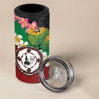 Frangipani Festival Rabaul East New Britain 4 in 1 Can Cooler Tumbler Dukduk Dance With Plumeria LT14 - Polynesian Pride