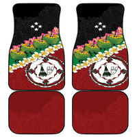 Frangipani Festival Rabaul East New Britain Car Mats Dukduk Dance With Plumeria LT14 - Polynesian Pride