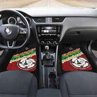 Frangipani Festival Rabaul East New Britain Car Mats Dukduk Dance With Plumeria LT14 Set 2pcs - Front Red - Polynesian Pride