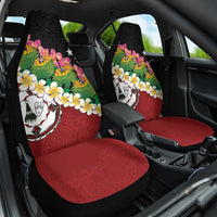 Frangipani Festival Rabaul East New Britain Car Seat Cover Dukduk Dance With Plumeria LT14 One Size Red - Polynesian Pride