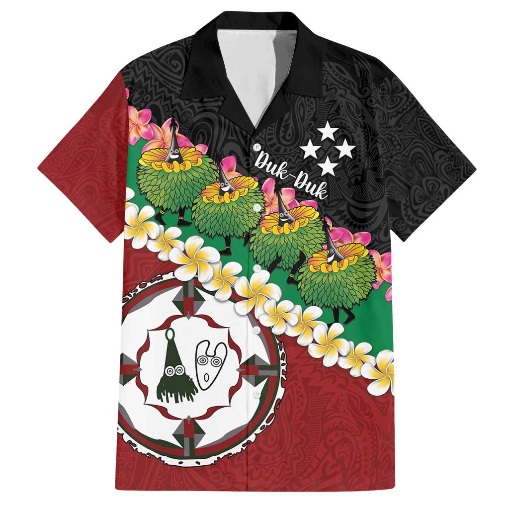 Frangipani Festival Rabaul East New Britain Family Matching Long Sleeve Bodycon Dress and Hawaiian Shirt Dukduk Dance With Plumeria LT14 Dad's Shirt - Short Sleeve Red - Polynesian Pride