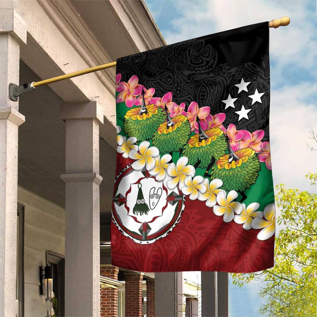 Frangipani Festival Rabaul East New Britain Garden Flag Dukduk Dance With Plumeria LT14 House Flag Red - Polynesian Pride