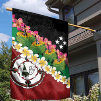 Frangipani Festival Rabaul East New Britain Garden Flag Dukduk Dance With Plumeria LT14 - Polynesian Pride
