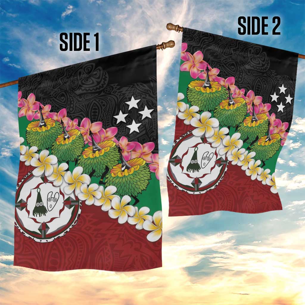 Frangipani Festival Rabaul East New Britain Garden Flag Dukduk Dance With Plumeria LT14 - Polynesian Pride