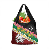 Frangipani Festival Rabaul East New Britain Grocery Bag Dukduk Dance With Plumeria LT14 1-pack One Size Red - Polynesian Pride