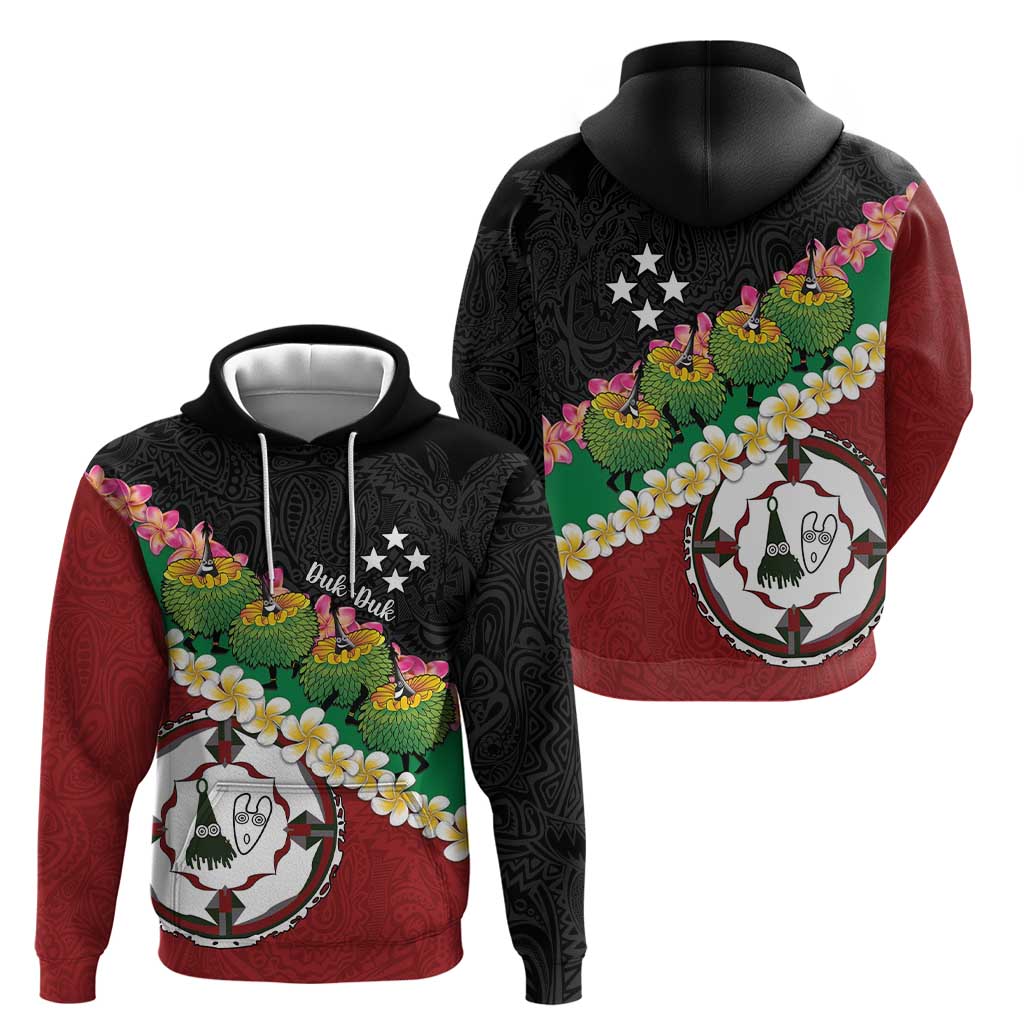 Frangipani Festival Rabaul East New Britain Hoodie Dukduk Dance With Plumeria LT14 - Polynesian Pride