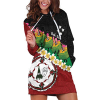 Frangipani Festival Rabaul East New Britain Hoodie Dress Dukduk Dance With Plumeria LT14 Red - Polynesian Pride