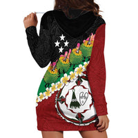 Frangipani Festival Rabaul East New Britain Hoodie Dress Dukduk Dance With Plumeria LT14 - Polynesian Pride